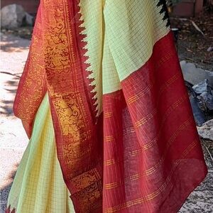 Elegant Red and Yellow Saree